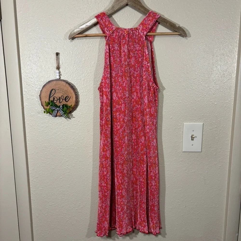 BeachSissi Pink Floral Sleeveless Dress Size M